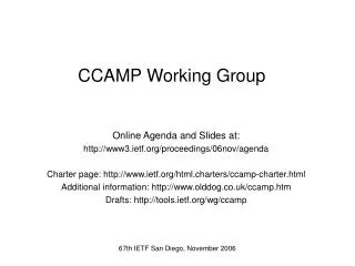 CCAMP Working Group