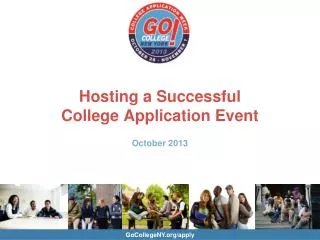 Hosting a Successful College Application Event October 2013