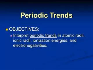 Periodic Trends