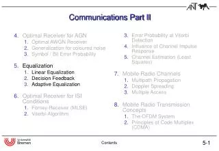 Communications Part II