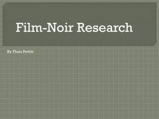 Film-Noir Research