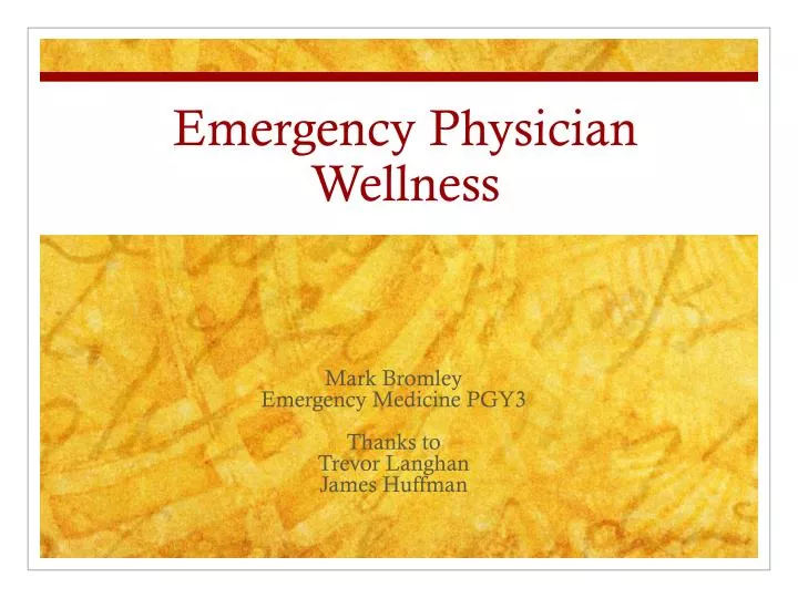 emergency physician wellness