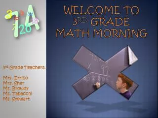 Welcome to 3 rd Grade Math Morning