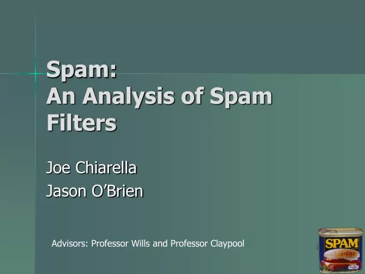 spam an analysis of spam filters