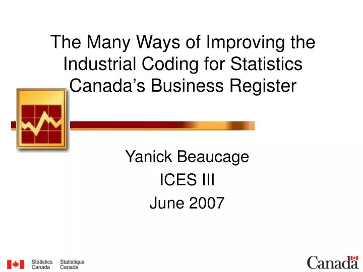 the many ways of improving the industrial coding for statistics canada s business register