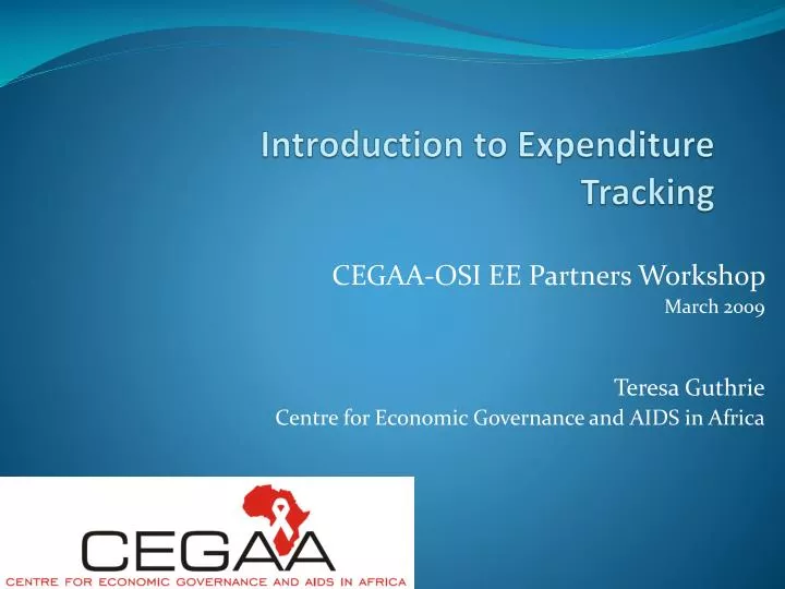 introduction to expenditure tracking