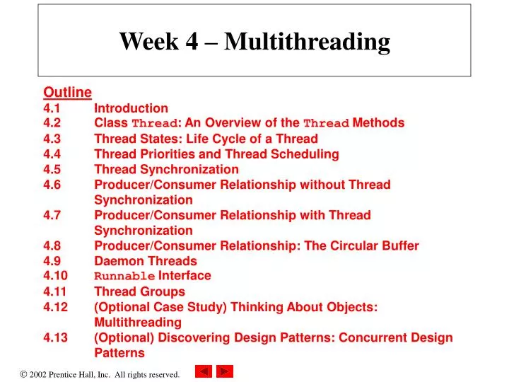 week 4 multithreading