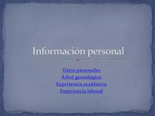 informaci n personal