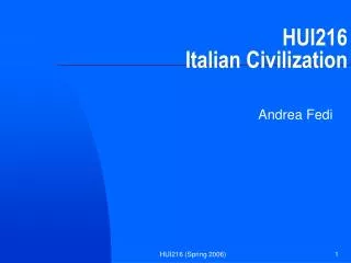HUI216 Italian Civilization