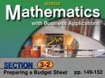 Preparing a Budget Sheet - slide 1