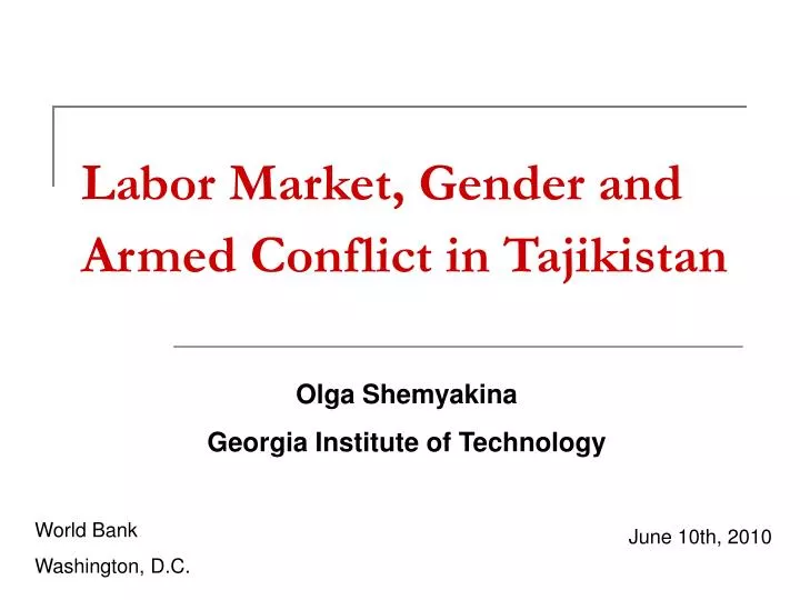 labor market gender and armed conflict in tajikistan