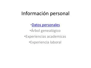 informaci n personal
