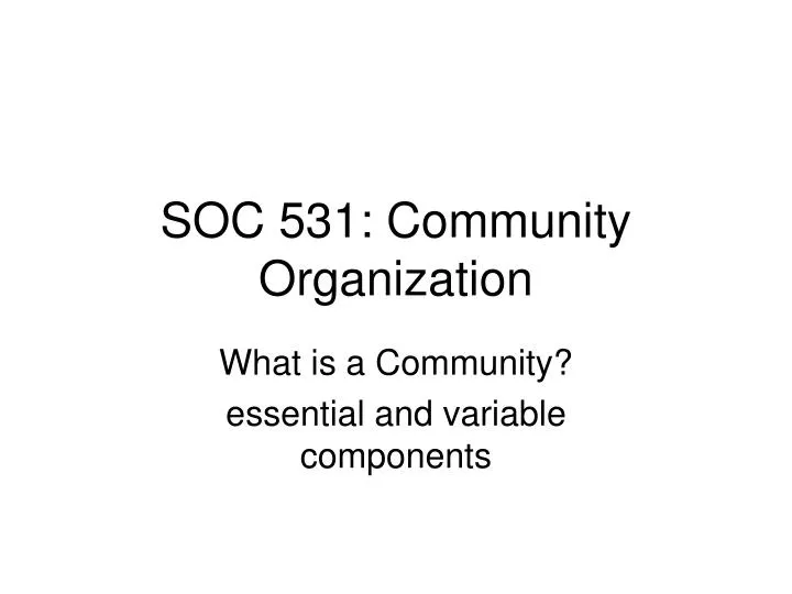 soc 531 community organization