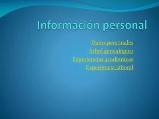 informaci n personal