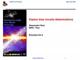 Kapton bias circuits delaminations Alessandro Brez INFN - Pisa Brez@pifn.it