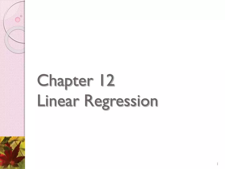 chapter 12 linear regression