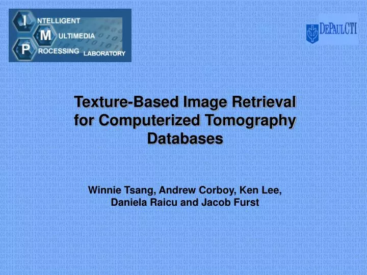 texture based image retrieval for computerized tomography databases