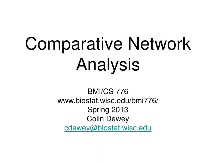 comparative network analysis