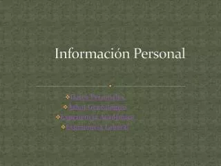 informaci n personal