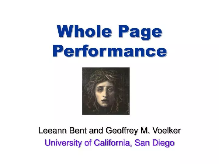 whole page performance
