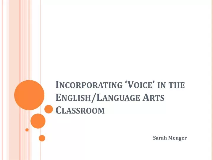 incorporating voice in the english language arts classroom