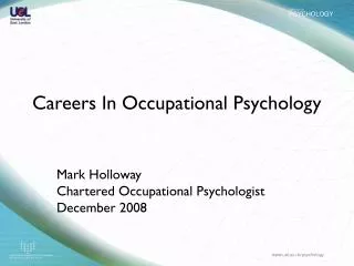 Careers In Occupational Psychology