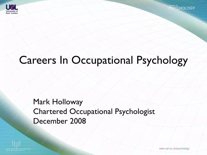 careers in occupational psychology