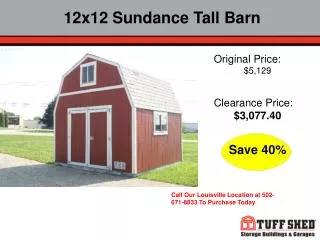 12x12 Sundance Tall Barn