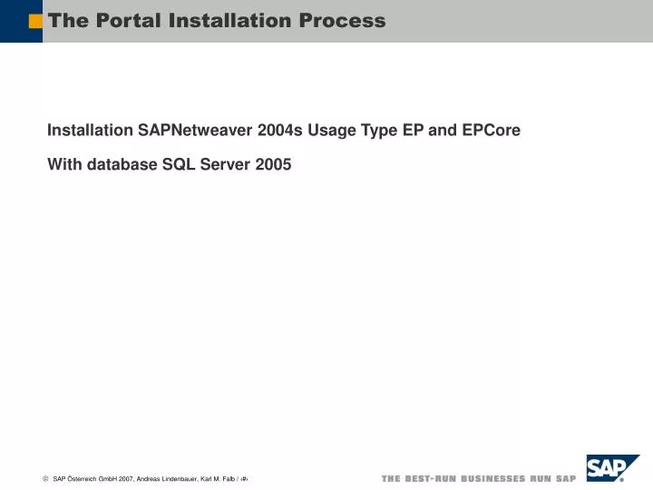 the portal installation process