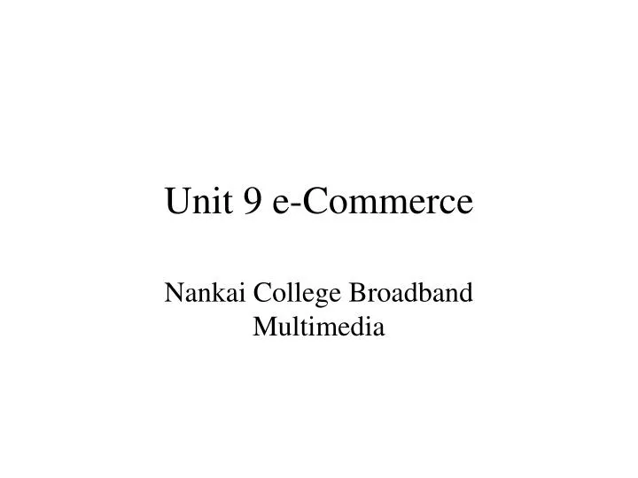 unit 9 e commerce