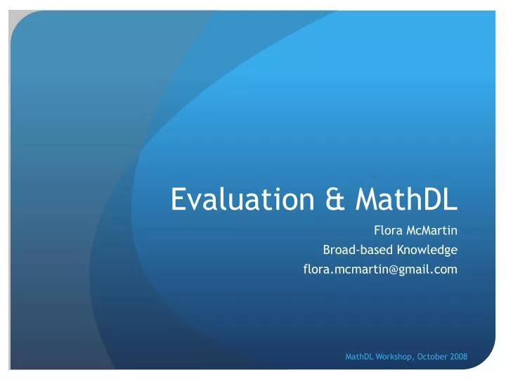 evaluation mathdl