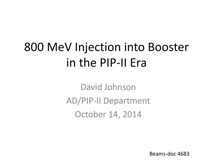 800 mev injection into booster in the pip ii era