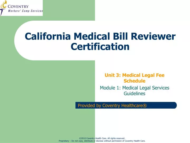 california medical bill reviewer certification