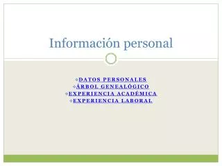 informaci n personal