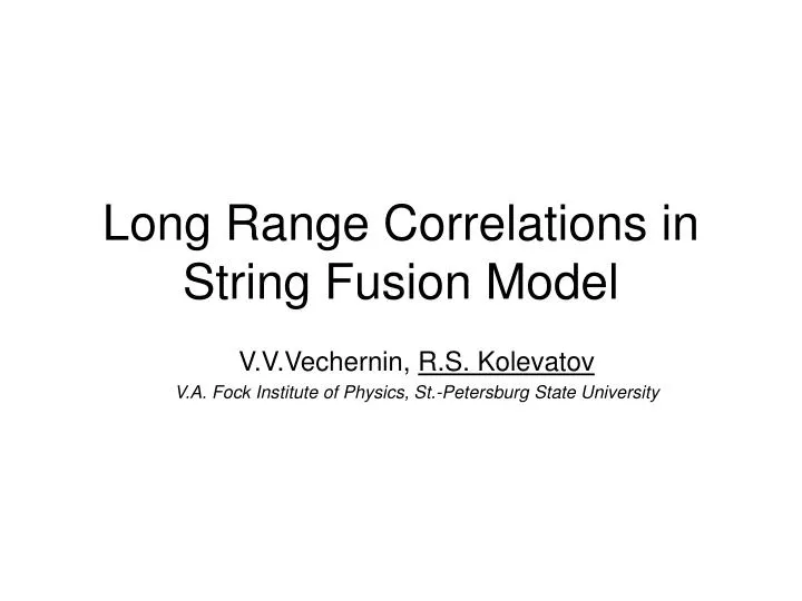 long range correlations in string fusion model
