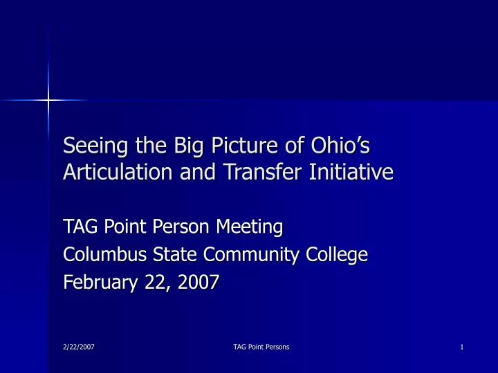 seeing the big picture of ohio s articulation and transfer initiative