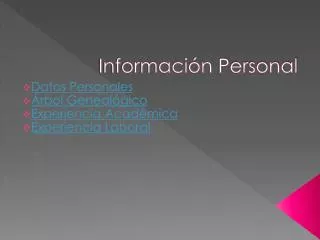 informaci n p ersonal
