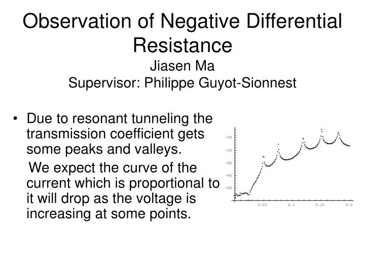 observation of negative differential resistance jiasen ma supervisor philippe guyot sionnest