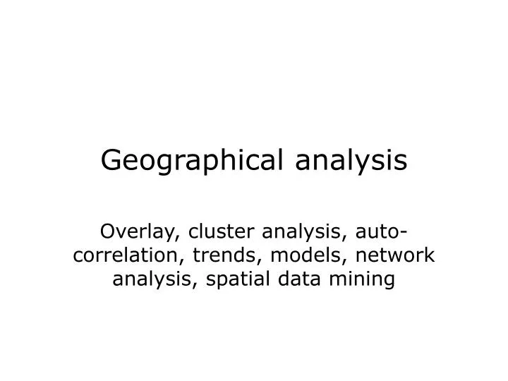 geogra phical analys is