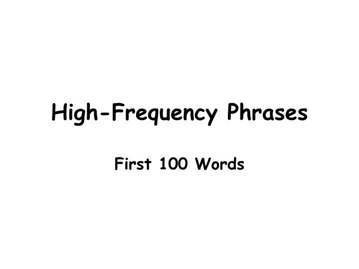 high frequency phrases