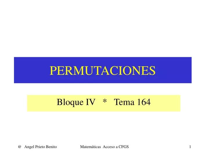 permutaciones