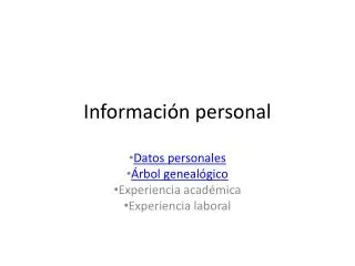 informaci n personal