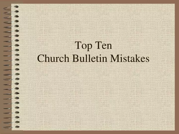 top ten church bulletin mistakes