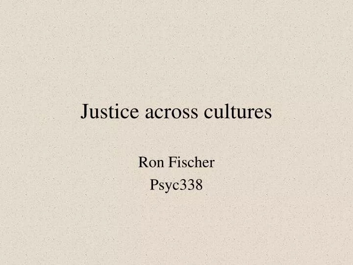 justice across cultures