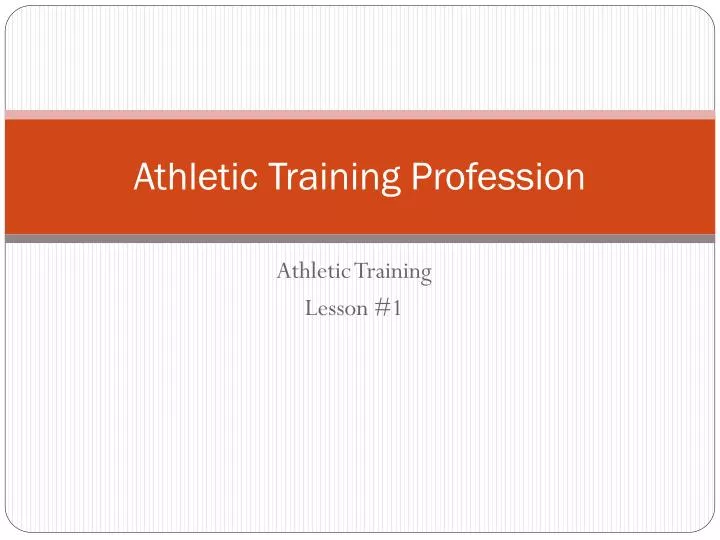 athletic training profession