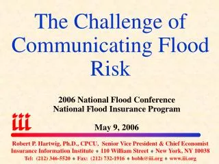The Challenge of Communicating Flood Risk