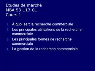 tudes de march mba 53 113 01 cours 1