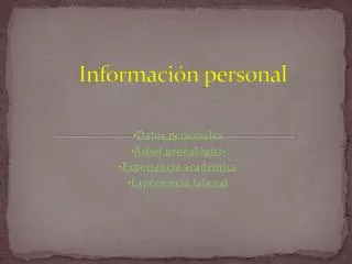 informaci n personal