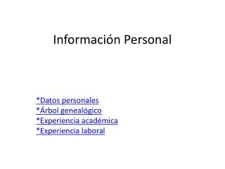 informaci n personal