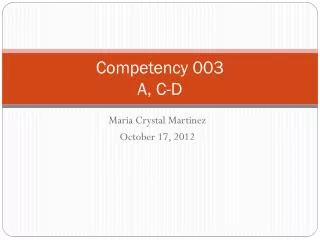 Competency 003 A, C-D